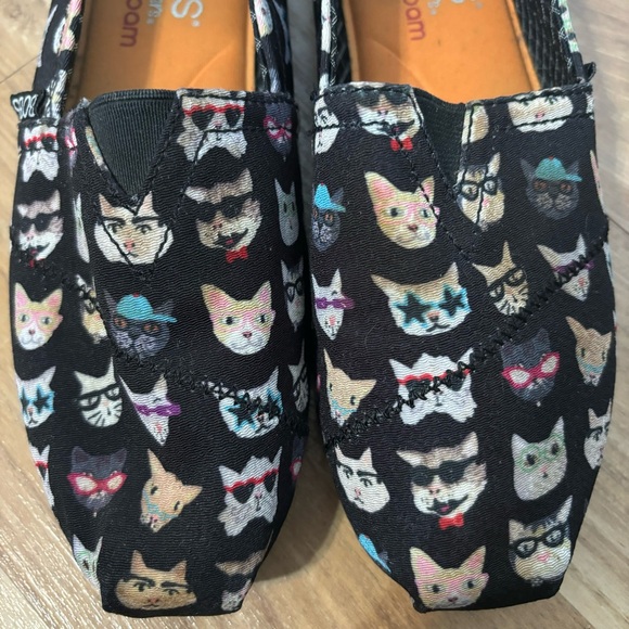 Sketchers BOB’S for Cats Slip-on Memory Foam Fabric Flats Size 6 Black/Multi - Picture 4 of 9